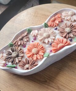 Dalgalı Dekoratif Mum Estetik Aranjmanları 29 cm